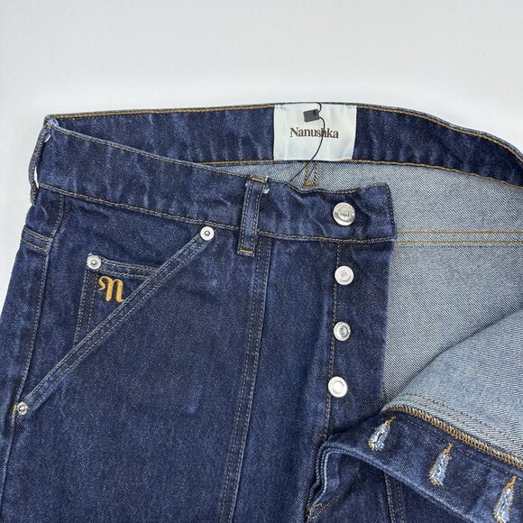 Nanushka Women’s Blue Straight Leg Button-Fly Designer Jeans W31-32/L31 - Picture 5 of 12